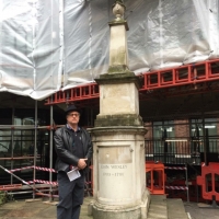 Joe at grave of Wesley in London